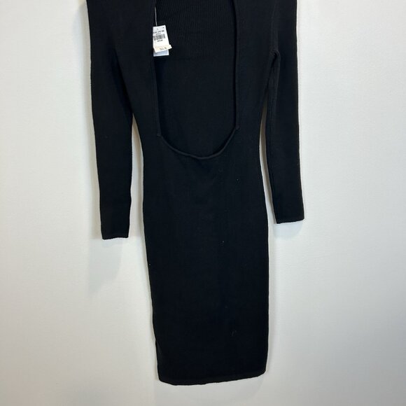 NWT ABERCROMBIE & FITCH Size Medium Black Open-back Midi Sweater Dress - Picture 10 of 10
